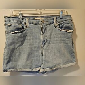 Levis Mid Length Denim Blue Jean Shorts Women's Size 32